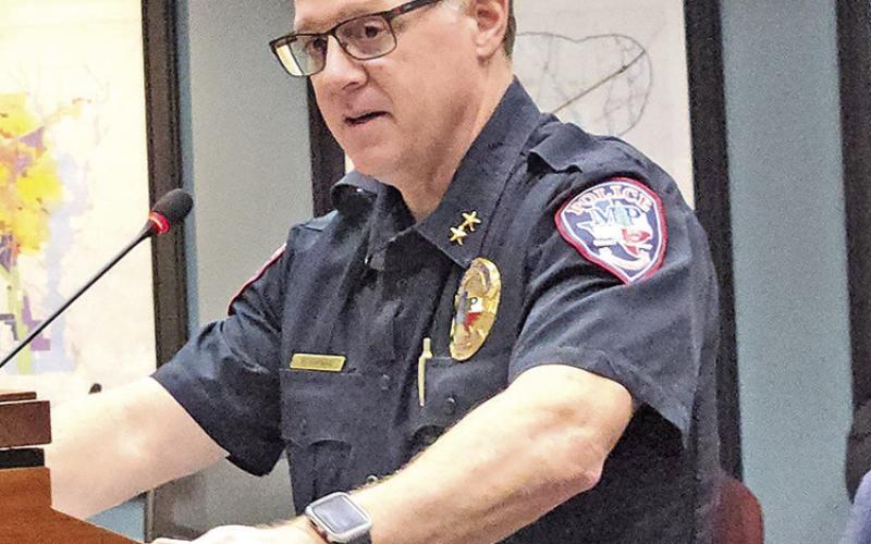Mt. Pleasant Police Chief Mark Buhman talks about proposed pet ordinances in length TRIBUNE PHOTOS / NICOLE KIMBALL