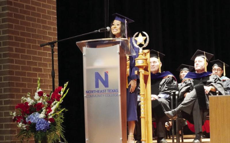 Yara Maldonado delivers the student response address. COURTESY PHOTOS