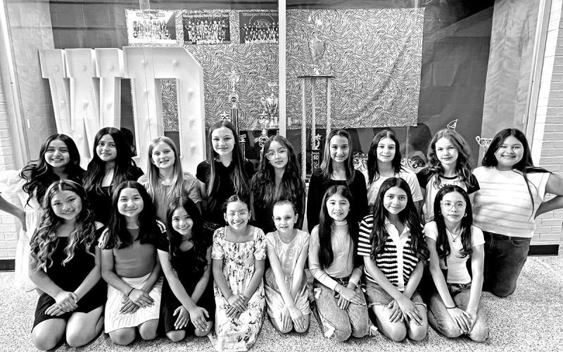The 2025-2026 Wallace Dance Team: Back Row (L to R) Allyson Castaneda, Keily Ramirez, Peyton Glenn, Paisley Hamilton, Cynthia Briones, Aubrey Perez, Hyleigh Howard, Pyper Sheppard, Aliyah Garrett. Front Row (L to R) Taisha Chong, Valentia Vega, Josie Rodriguez, Valerie Aguilar, Anna Henry, Zuley Banda, Mallory Mancera, Alexie Moreno. Not pictured Kate Cluley and Kinlee Castro