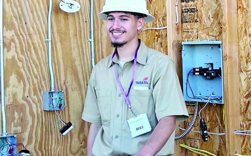 Jason Barrientos placed 2nd in construction wiring and earned a full scholarship and a job after high school