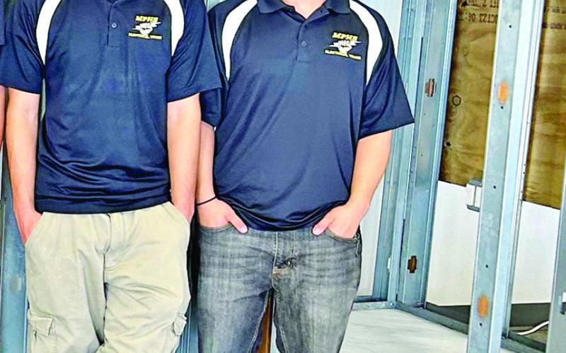 Jason Barrientos and Bryan Valle earned a Superior ribbon for their Commercial Wiring Exhibit