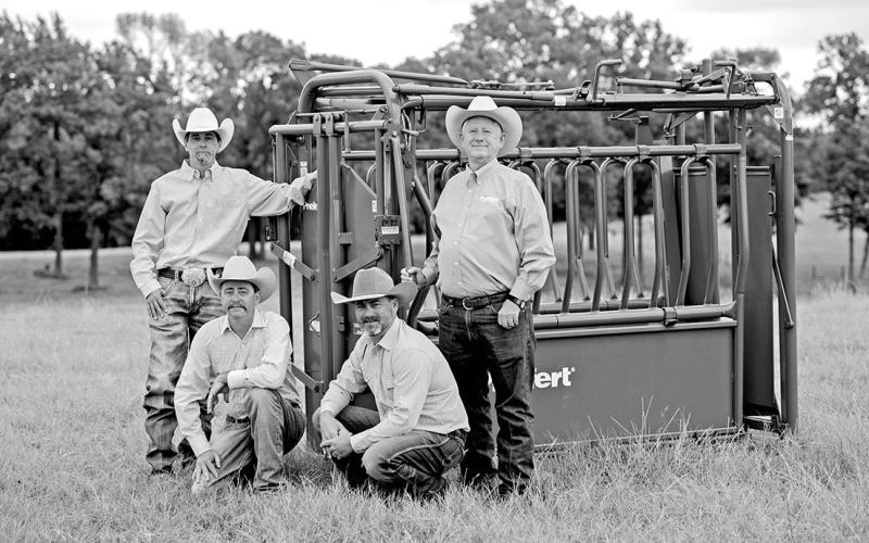 COURTESY PHOTO Bill Priefert and his sons. From left to right Travis Priefert, Nate Priefert, Eddie Priefert, and Bill Priefert.