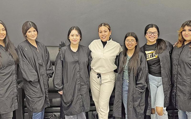 From left: TJ Shine, Dulce Uzcanga, Maria Suarez, Keila Martinez, Nelly Monreal, Fatima Clavel, Elva Garcia, Odalis Leyva, Laiklyn Epps COURTESY PHOTO