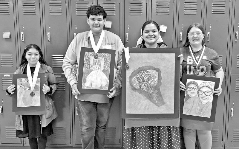 MPJH VASE medalists (L to R) Kaley Magallon, Axel Garcia, Ana Martinez, and Kaleigh Morris