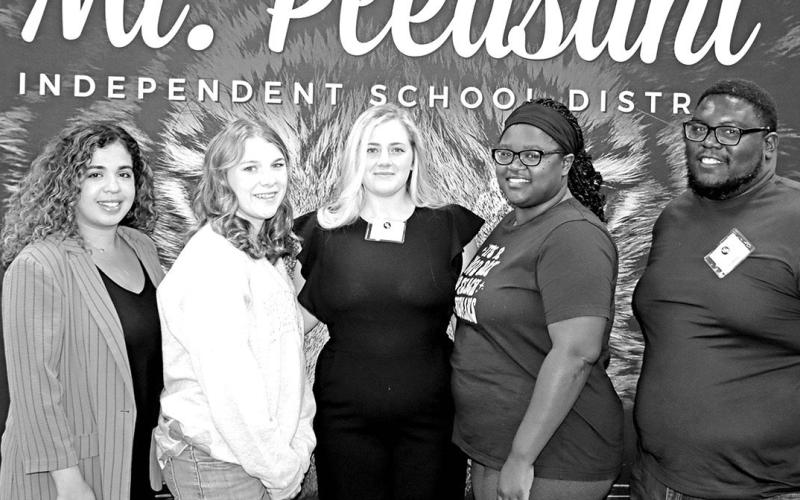 Frances Corprew Elementary new teachers (L to R) Ariana Garrett (4th grade), Kaitlynn Clinkenbeard (1st grade), Ashton Easley (special education), Ke’Aja Rockwell (special education), Marquees Lee (special education)