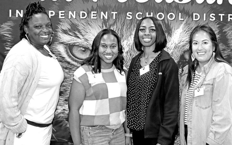 Vivian Fowler Elementary new teachers (L to R) Esther Harris (special education), Bre Asia Hargrave (2nd grade), Destiney Jones (P.E.), Krystal Mills (kindergarten)