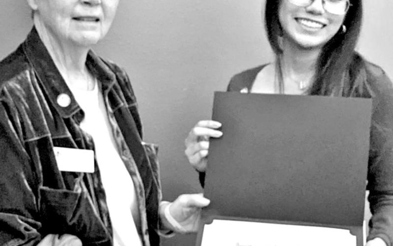 Brissia Alvarez (right) with DAR representative Mavis Brush Courtesy Photo