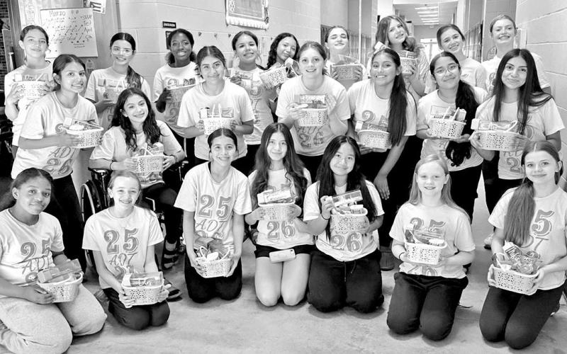 The Mount Pleasant Junior High Advanced Dance Team: First Row (L-R) Jaicee Amador, Lily Henry, Camila Flores, Martiza Equihua, Anna Kham, Belle Erickstad and McKenzie Beltran. Second Row (L-R) Ariana Rivera, Madison Ramirez, Helen Gonzalez, Kaydi Rogers, Kaycee Moran, Kaylee De La Cruz, Ari Martinez. Third Row (L-R) Raleigh Marchan, Elizabeth Banda, Tiana James, Heslie Salazar, Camila Nava, Izzy Parra, Scottlyn Lee, Piper Hearron, Maggie Godfrey COURTESY PHOTO