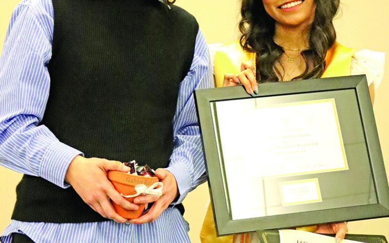 MPHS Valedictorian with honored teacher Gabrielle Robbins Courtesy photos