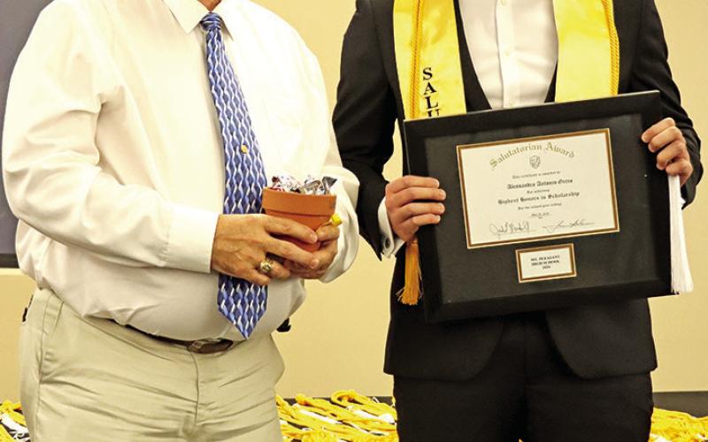 MPHS Salutatorian Alessandro Greco recognized Larry Russell