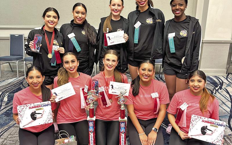 he 2024-2025 Tiger Doll Officers and Sergeants with their camp awards. Front Row L to R: Junior Lieutenant Violet Castaneda, Junior Lieutenant Morgan Zepeda, Captain Audrey Fisher, Senior Lieutenant Jalyssa Aguilar, Senior Lieutenant Dori Macedo. Back Row L to R: Head Sergeant Valeria Vega, Sergeant Haley Garcia, Sergeant Kenlee Jaggers, Sergeant Maggie Price, Sergeant Mayci Stoker COURTESY PHOTO