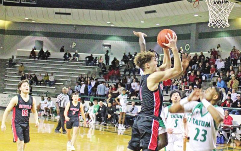 Chapel Hill’s Jabo Zachry puts up a shot during Friday’s area round game against Tatum. COURTESY PHOTO