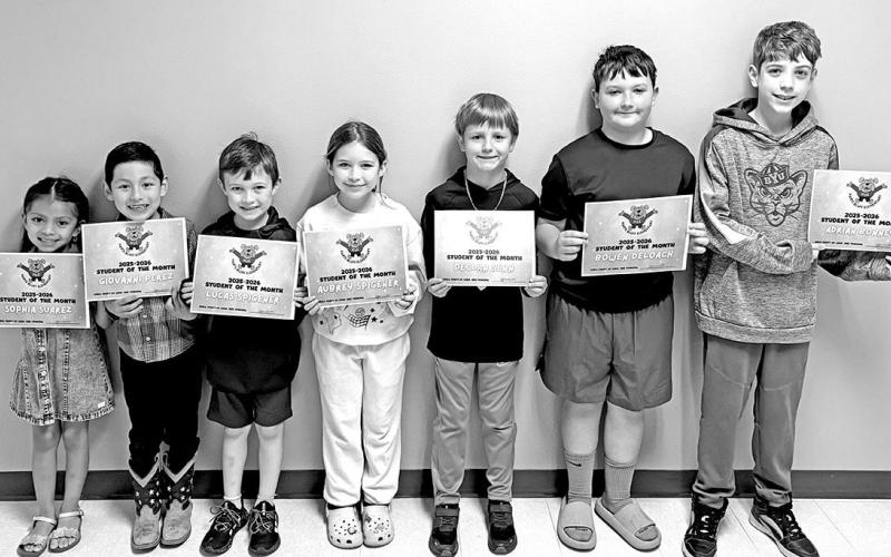 Left to right: PreK Sophia Suarez, Kindergarten Giovanni Perez, 1st Lucas Spigener, 2nd Declan Senn, 3rd Aubrey Spigener, 4th Bowen DeLoach, 5th Adrian Bonney Courtesy Photo