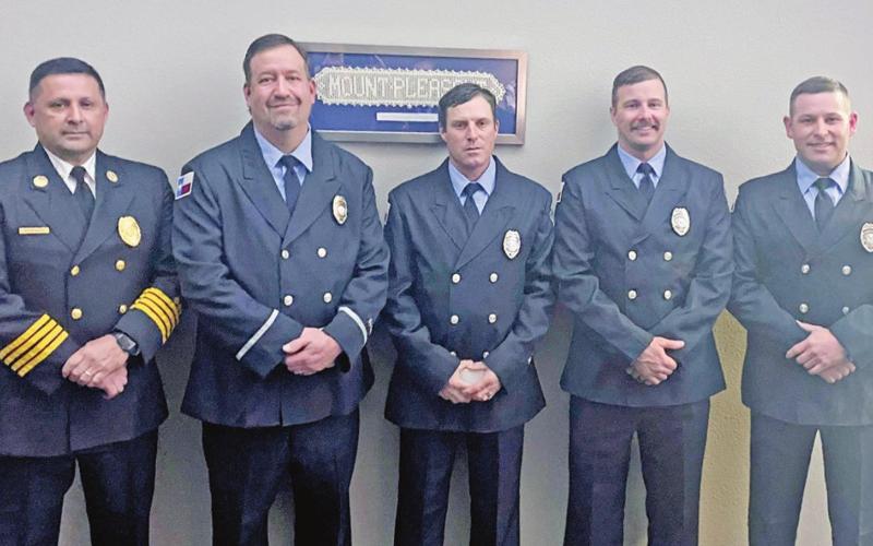Medal of Bravery: From left to right: Deputy Chief Aristeo Rodriguez, Driver/Operator Casey Sanders, Firefighter Aaron Williams, Firefighter Zachary Baker and Firefighter Cody Craig.