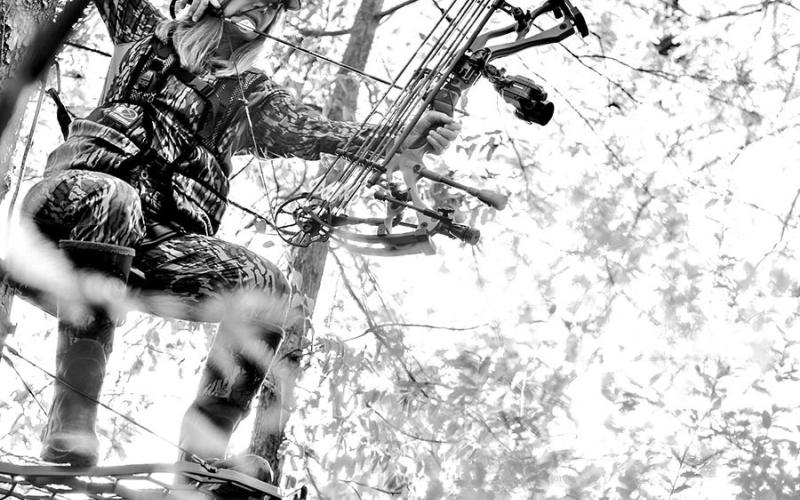 Hunting from elevated tree stands is a great way to help beat the whitetail’s keen eyesight and sense of smell, but hunters should always take safety measures to prevent unexpected falls. Wearing a safety harness that is properly attached to a safety line like the Hunter Safety Systems Lifeline is always advised when hunting above ground. (Photo courtesy of Hunter Safety Systems)