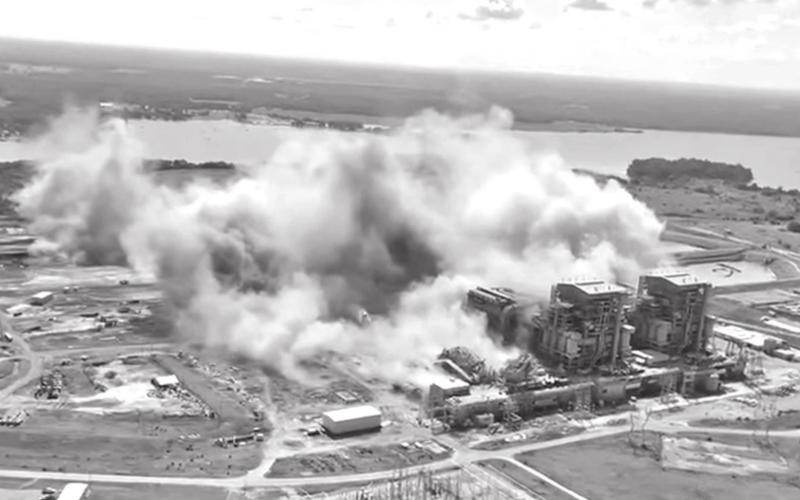 The end to an era: Monticello stacks, unit 3 boiler demolished