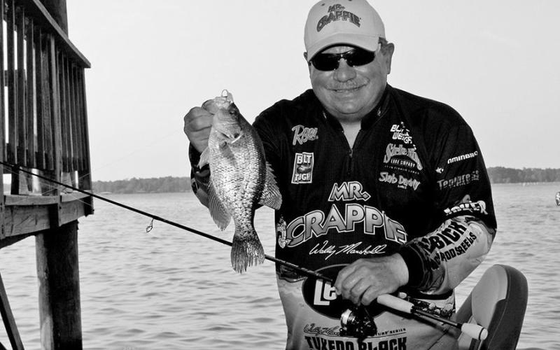 Texas crappie pro and tackle innovator Wally Marshall of Anna will be inducted to the Texas Freshwater Fishing Hall of Fame in October. A plumber by trade and crappie fisherman at heart, Marshall is well known for the wide range of of baits, fishing rods, reels, lines and other fishing gear that wear the trademarked Mr. Crappie brand. COURTESY PHOTO / MATT WILLIAMS