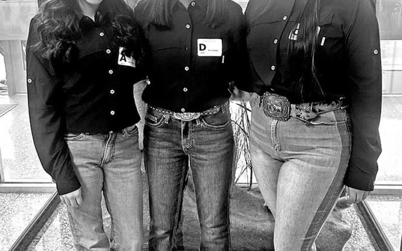 The Floriculture team (L to R) Evelyn Gomez, Emilia Santiago, and Kaelynn Carrillo
