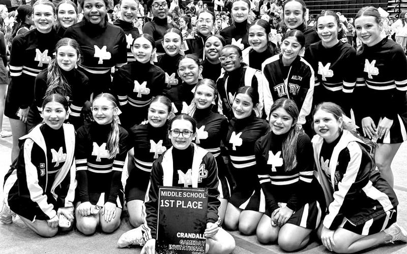 The Mount Pleasant Junior High School Cheerleaders at the Crandall Invitational