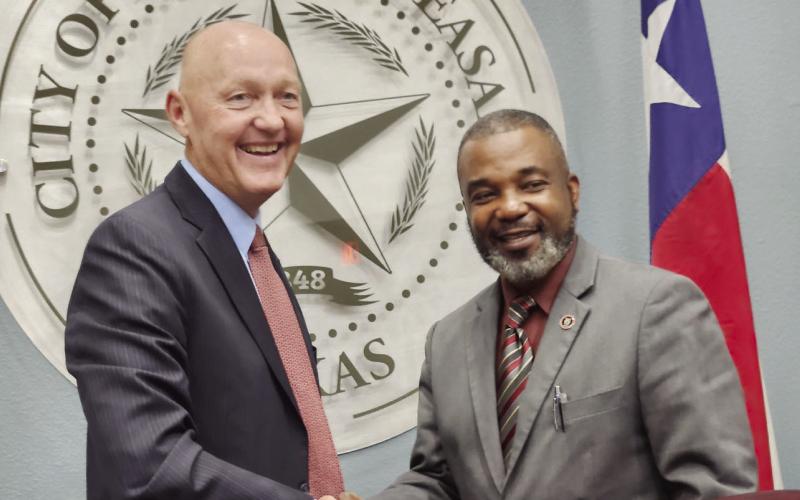 Nyhoff was voted in unanimously by the council to serve as the interim city manager following former city manager Ed Thatcher’s departure. TRIBUNE PHOTO / NICOLE KIMBALL