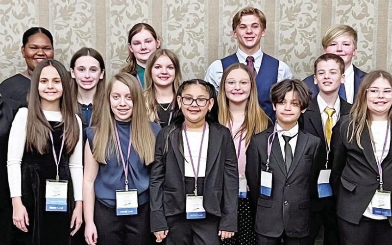 MPISD FBLA Middle Level – First row (L to R) Blakely Garrett, Aloani Laboy, Zoe Zuniga, Sebastian Otero, Annie Crabb. Second row (L to R) Jaliyah Brown, Charity Prater, Sage Jordan, Aubree Hawkins, Abi Verner, Hudson Rider, Sabrina Otero, Emily Crabb. Third row (L to R) Alba Zeqaj, April Lozano, Mykaela King, Isabella Furnish, Cooper Rider, Kaiser Sheppard, Juan Mata, Jayden Baker COURTESY PHOTO