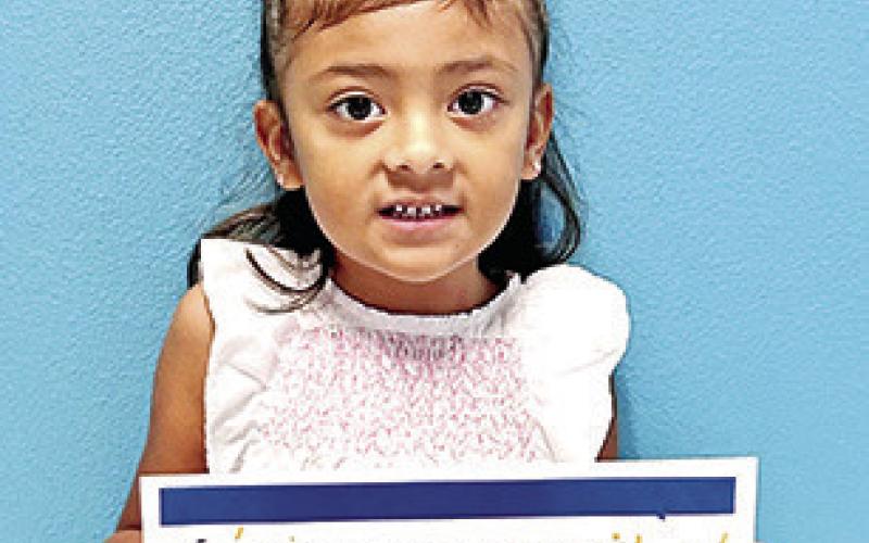 Pictured from left to right: Prekindergartener, Eleana Bautista, kindergartener- Jade Ysasi, 1st grader- Daxton Rosegrant, 2nd grader- Miles Kimball, 3rd grader- Izaac Moreno, 4th grader-Jaelle Rocha, 5th grader- Reagan Molloy. COURTESY PHOTOS