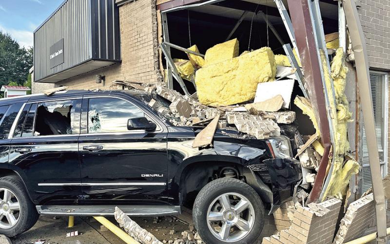 A vehicle crashed into Health and Human Services on Sept. 20 Photo courtesy of MPPD