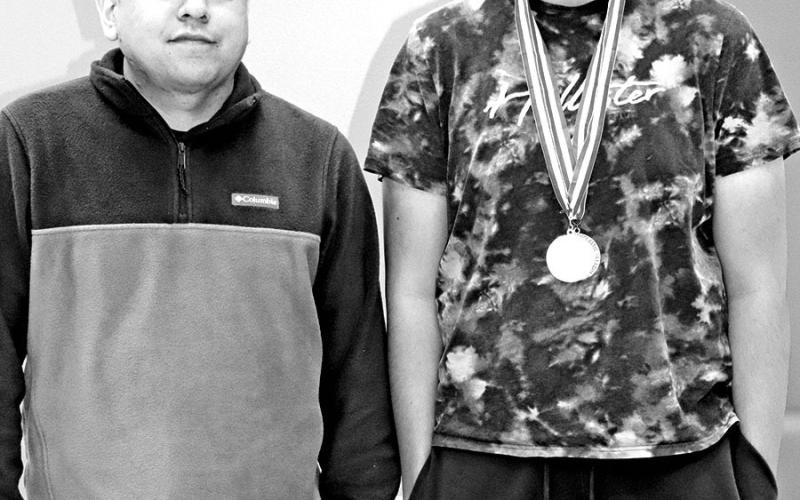 UIL State Calculator Applications coach Osias Hernandez (left) and Nathaniel Martinez (right)