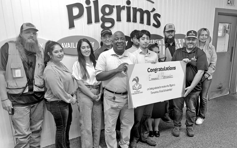 Pictured above with Emanuel and his family are, from left to right: David Cole - West Kill Refrigeration Supervisor, Antonio Hernandez - father of Emanuel Hernandez and West Kill Maintenance Supervisor, Roger Brannon - West Kill Plant Manager, Clint Swafford - West Kill Maintenance Supervisor, Chris Nethercutt - West Kill Maintenance Manager, and Sara Donaldson - West and Live Operations HR Manager