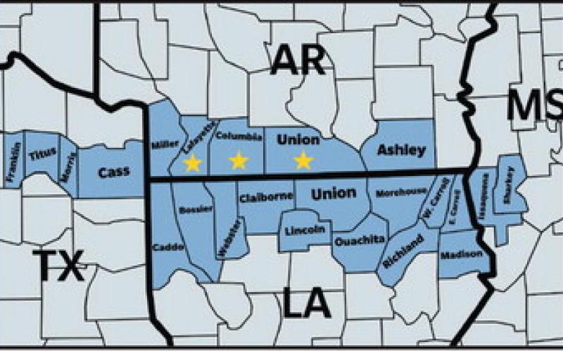 Standard Lithium Ltd., a leading near-commercial lithium company, announced in a Press Release, March 28, 2023, results from brine test samples from its work in two test wells in the Smackover just north of Mcleod. The illustration shows where the wells are. https://www.standardlithium.com/investors/news-events/press-releases/detail/137/ standard-lithium-drills-and-samples-highest-confirmed-grade COURTESY PHOTO