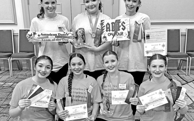 he 2026-2027 Tiger Doll Officers and Sergeants with their camp awards. Front Row L to R: Junior Lieutenant Leslie Benavides, 1st Lieutenant Pilar Gonzalez, Captain Kenlee Jaggers, Junior Lieutenant Marley Broach. Back Row L to R: Sergeant Ella Anderson, Head Sergeant Alexis Mata, Sergeant Malori Chism (Not pictured: Sergeant Presley Craig who was unable to attend) Courtesy photo