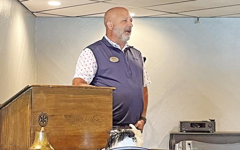 Chick-fil-A Mount Pleasant’s franchise owner Chuck Howard visited the Mount Pleasant Rotary Club Tuesday, talking about the new Chick-fil-A and what it means to be a part of the community. TRIBUNE PHOTO / RYLEIGH STEGALL