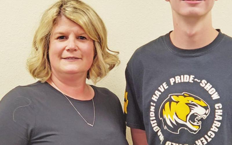 L to R: MPISD FBLA Middle Level advisor Dana Armstrong and Luke Thurman COURTESY PHOTO
