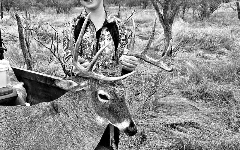 Halle Thompson, 14, with the handsome 10 pointer she nicknamed “Hammer.” Thompson played cat and mouse with the Throckmorton County whitetail throughout the October archery season and finally managed to close the deal on the morning of November 2, opening day of the general rifle season. ( Courtesy Photo, Brielle Thompson)