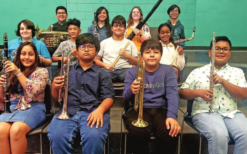 Front row L to R: Odalys Mejia, Adriel Bagsic, Sebastian Contreras, Alfredo Santillan. Second row L to R: Isaac Jetton, Edward Moya, Alejandro Rosiles-Cervantes, Natalie Hines. Third row L to R: Bruno Deleon, Ana’Liece Guerrero, Megan Denson, Julian Chancellor. COURTESY PHOTO
