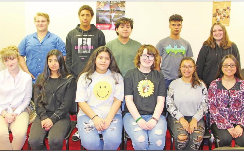 Front row L to R: Hope Powell, Emyly Lopez, Litzy Gonzalez, Harley Martin, Alitzel Mendoza, Abril Ramirez. Second row L to R: Clayton Miller, Jacori Turner, Eduardo “Joshua” Espinoza, Marion “Joey” Dunn, Kristina Tidwell. Not pictured Maleah Duenez and John Cardona. COURTESY PHOTO