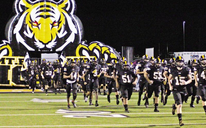 The Mount Pleasant Tigers finished 2023 with their first winning season since 2012, ending the year with a 52-34 win over Hallsville. TRIBUNE PHOTO / QUINTEN BOYD