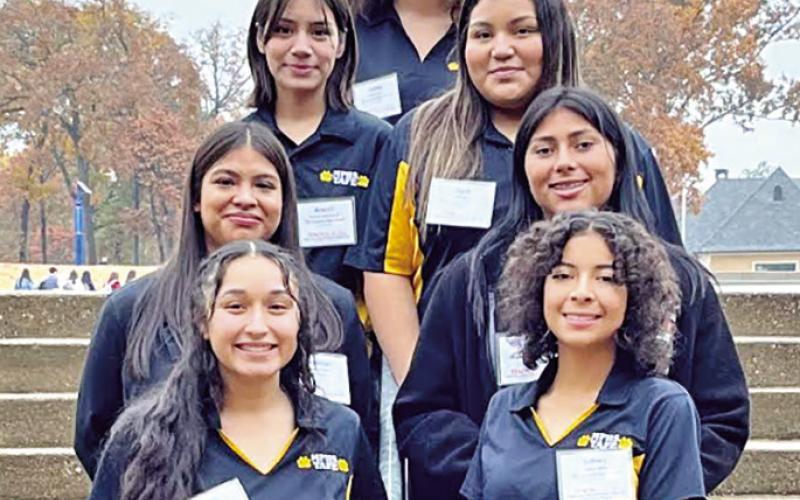 MPHS TAFE competitors. 1st row: Lizeth Navarro and Sidney Beles. 2nd row: Adamari Medina and Jazmine Palma. 3rd row: Araceli Landaverde and April Ruiz. Top: Gabby Garza