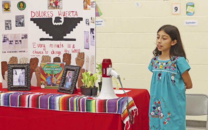 Sims 4th grader, Annalie Mata, is Dolores Huerta.