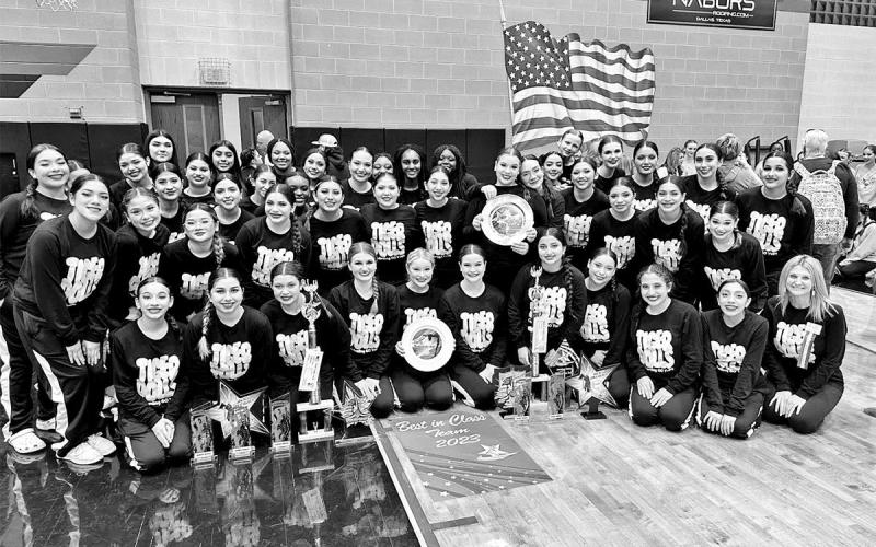 The Mount Pleasant High School Tiger Dolls with their awards COURTESY PHOTO