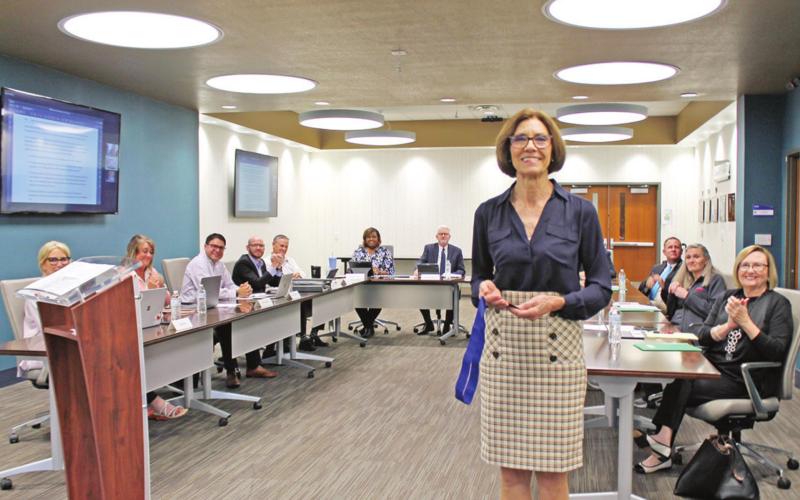 Dr. Hearron was presented with a medallion from NTCC for her 37 years of service. TRIBUNE PHOTOS / ELIZABETH LANNING