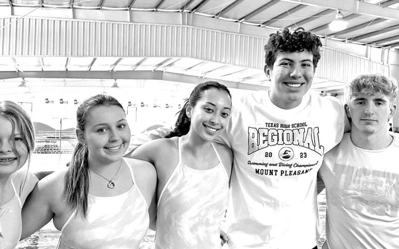 The MPHS Tiger Swim team (L to R) Emelia Ethridge, Kate Ball, Joseline Hernandez, Alessandro Greco, Cohen Gillean COURTESY PHOTO