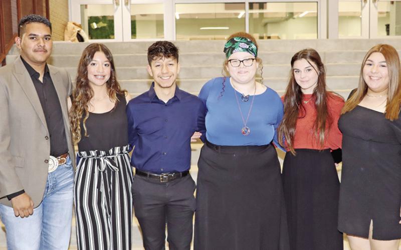 The 2022-2023 NTHS Officers are (L to R): Treasurer Roberto Cigarroa, Secretary Melissa Vasquez, Vice President Saul Alvarado, President Mary Reeve, Officer at Large Kylie Humber, and Historian Norma Delgado COURTESY PHOTO