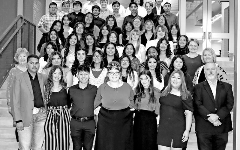 The officers, new members, and sponsors of the 2022-2023 Mount Pleasant High School chapter of the National Technical Honor Society. COURTESY PHOTO