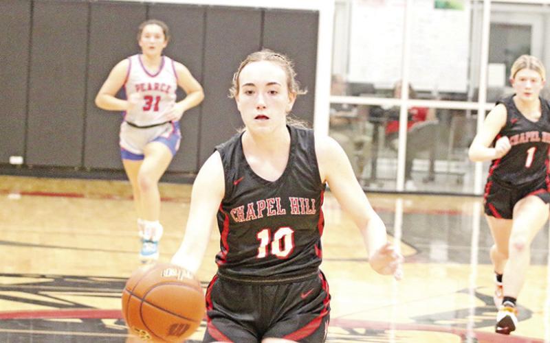 Keira Hawkins and the Chapel Hill Lady Devils also traveled to Tenaha for the annual Tenaha Holiday Hoops Tournament.