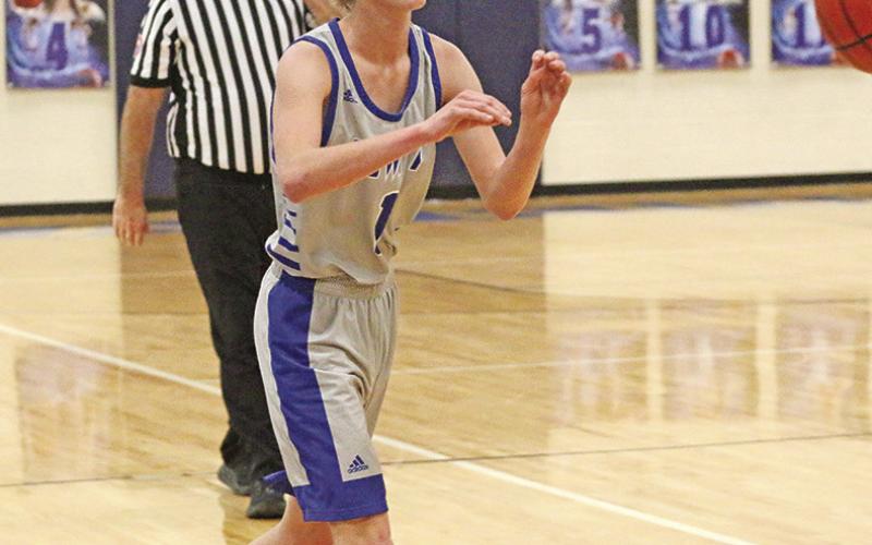 Mason Green and the Pewitt Brahmas also traveled to Hawkins for the Hawkins Holiday Hoops Tournament.