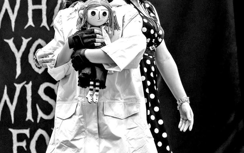 Jacqueline Garcia and Emi Hobbs portray Coraline and The Other Mother in the MPJH Junior Guard show, Coraline
