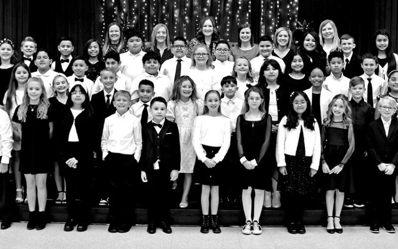 The new members of the Annie Sims Chapter of the National Elementary Honor Society. Courtesy Photo