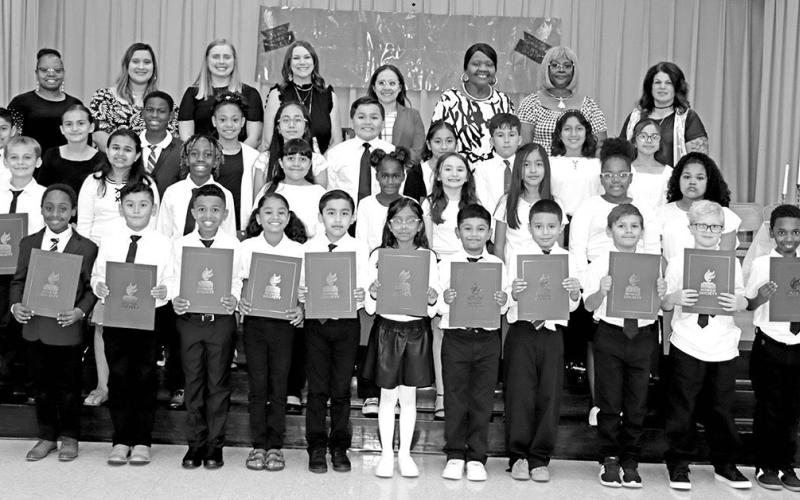 The members of the 2024-2025 Campbell-Edwards-White NEHS Chapter of Vivian Fowler Elementary School COURTESY PHOTO