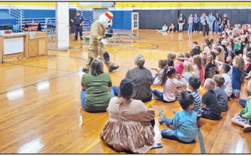 Members of the Mount Pleasant Fire Department visited the Harts Bluff ISD on Tuesday to talk to the school’s 4th graders about fire safety. Thank you to the Mount Pleasant Texas Fire Department for coming out and teaching our PreK - 4th graders all about fire safety! COURTESY PHOTO